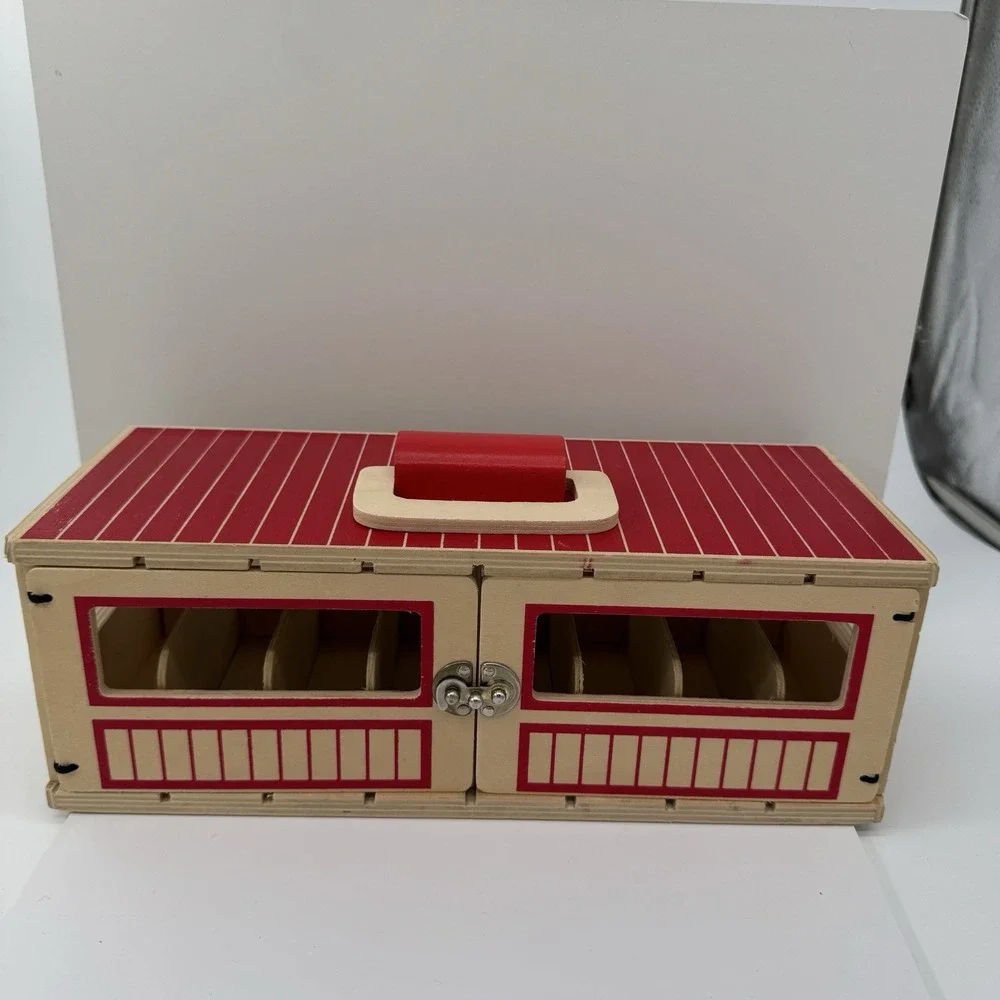 Melissa & Doug Take Along Show‎ Horse Stable Set Wood Barn Horses Play Set